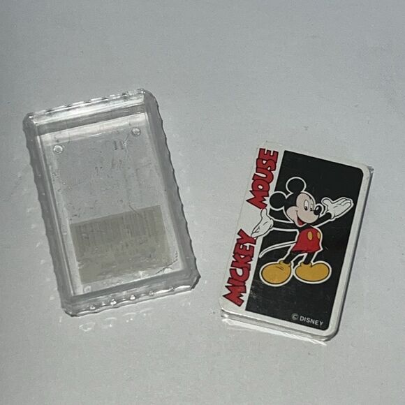 Walt Disney World Playing Cards Mini Deck Clear Storage Case Mickey Mouse 1990s - Picture 4 of 8